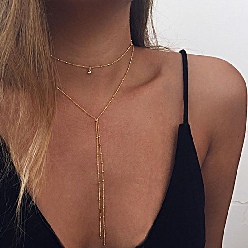 Double fashion lariat necklace